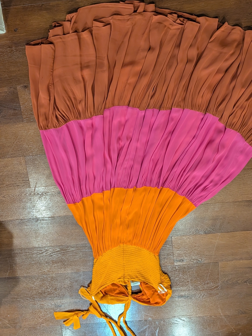 FARM Rio Orange, Pink & Brown Tiered Maxi Dress - Picture 6 of 8